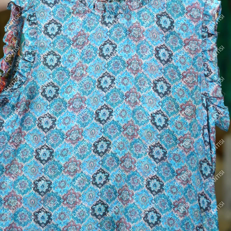 蓝城旧事《非遗美学》1345夏季新款无袖花边背心