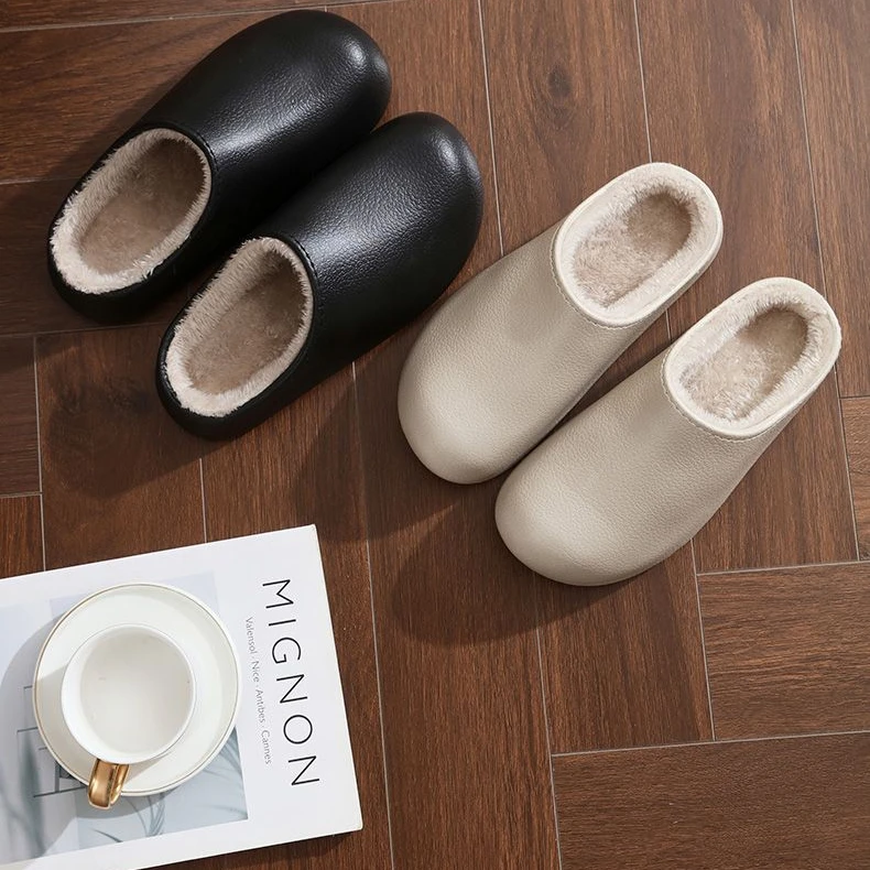 冬季新款防水棉拖鞋女士居家外穿保暖加绒防滑静音棉拖鞋
