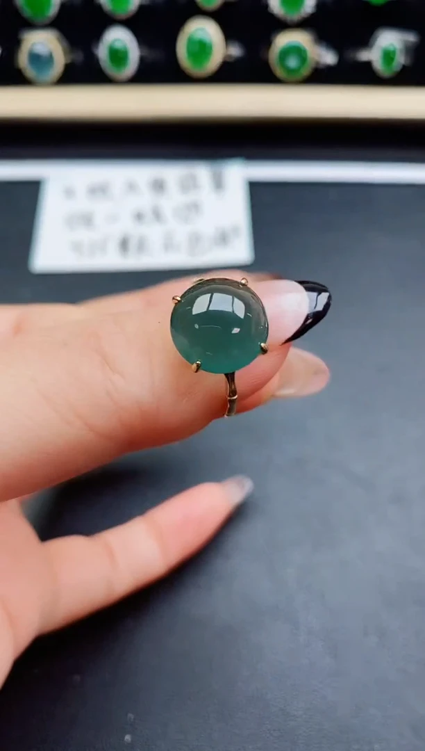 翡翠戒指银S925镶嵌508500