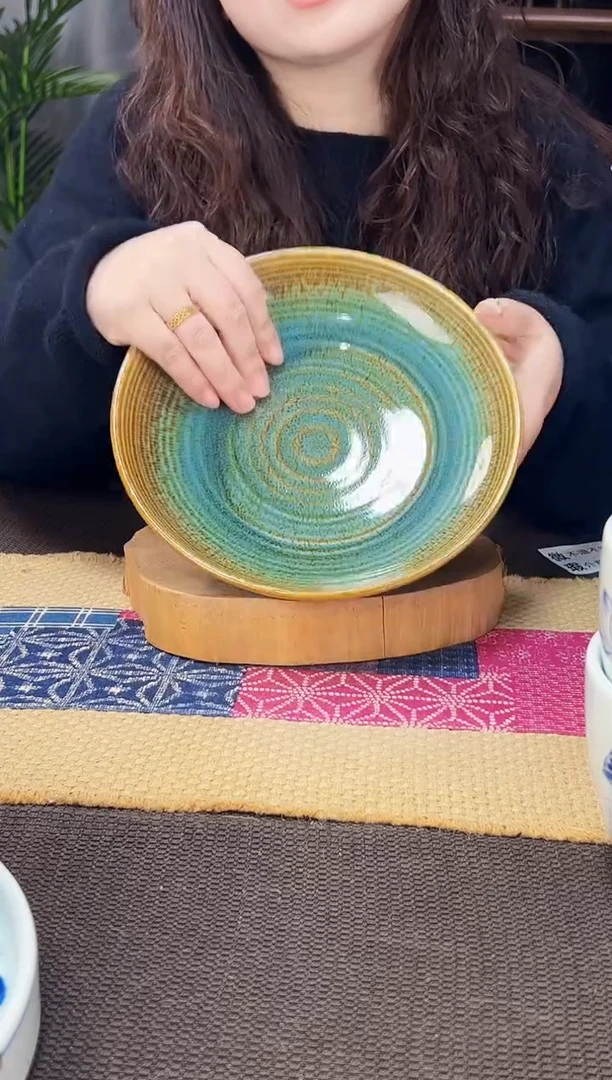 【闪购商品】碗窑变天目8.5寸内纹河鲜盘