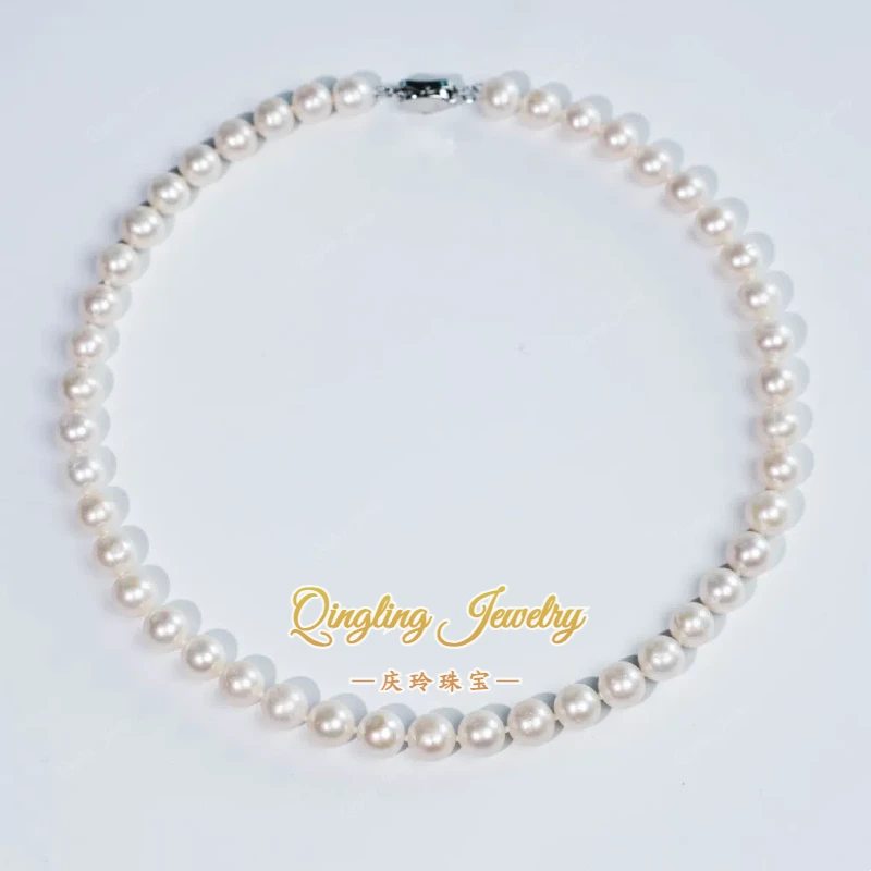 【月光女神】淡水无核大点位经典百搭珍珠项链 8.5-9.5mm