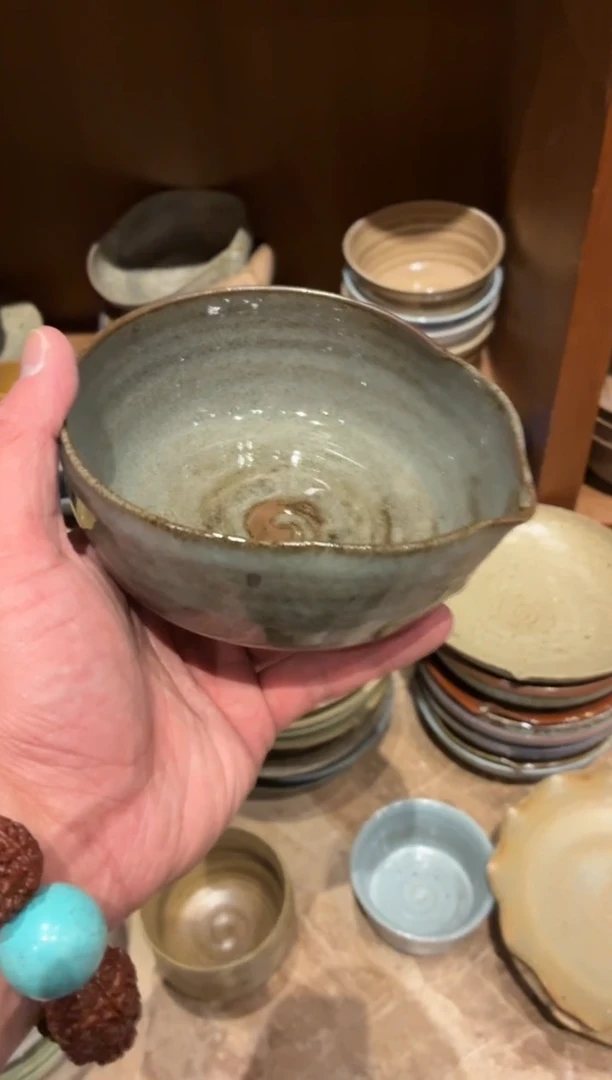 瓷片5.5寸灰麻点轻奢葫芦碗（福利款）