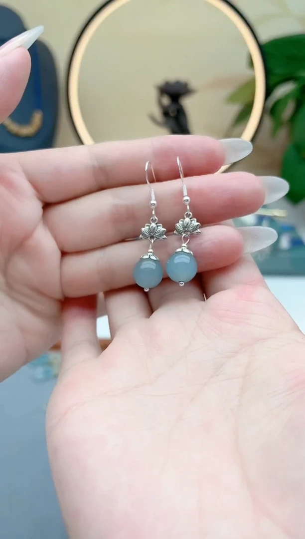 玛瑙/玉髓耳饰银S925镶嵌01