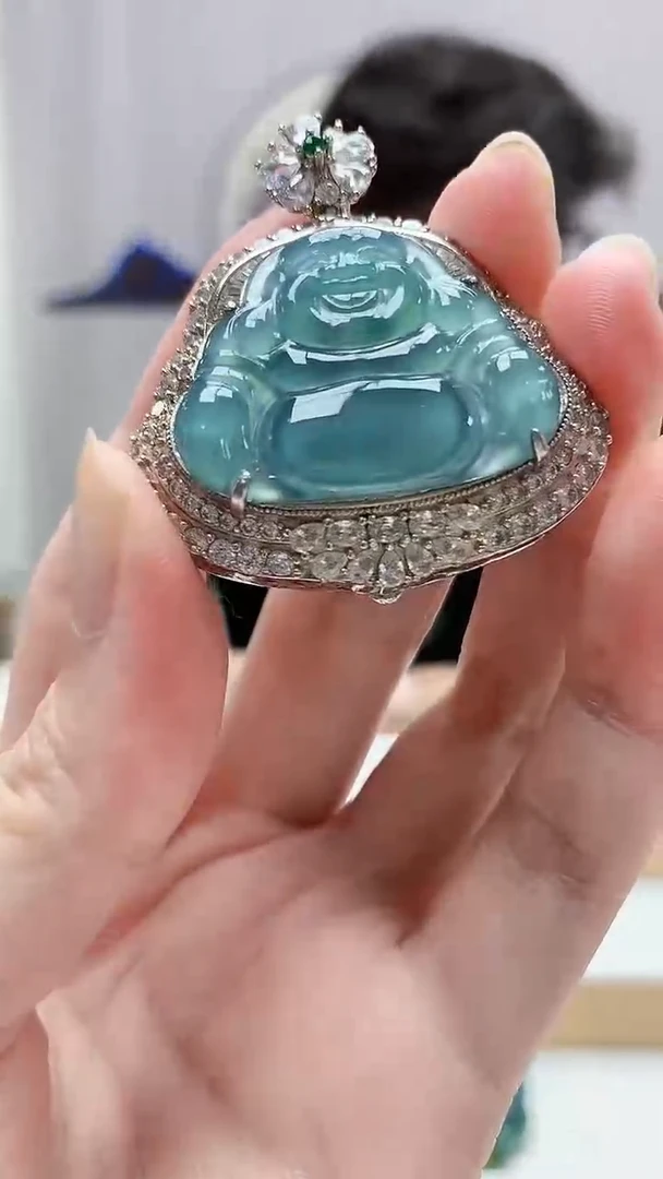 未镶嵌定制翡翠4688zm-毛货挂件佛公121