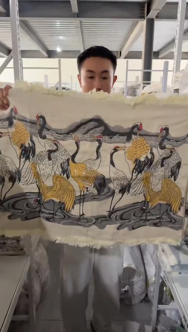 棉《云中鹤》纯棉流苏枕巾一对装（52x76）