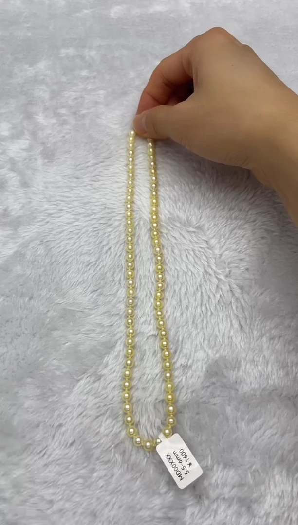 项链银S925镶嵌海水珍珠AK羽皇金5.5-6mm