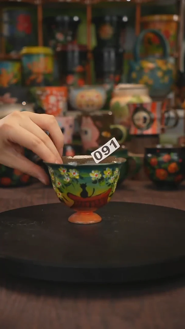 紫砂油画手绘釉下彩091