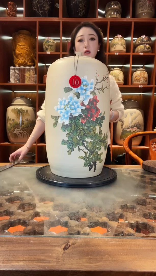 罐云南建水紫陶大号白泥茶罐@10