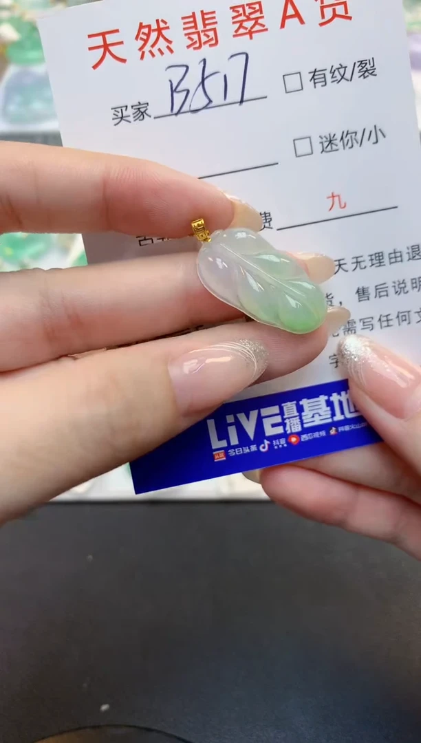 翡翠18K金镶嵌颈饰天然缅甸A货翡翠