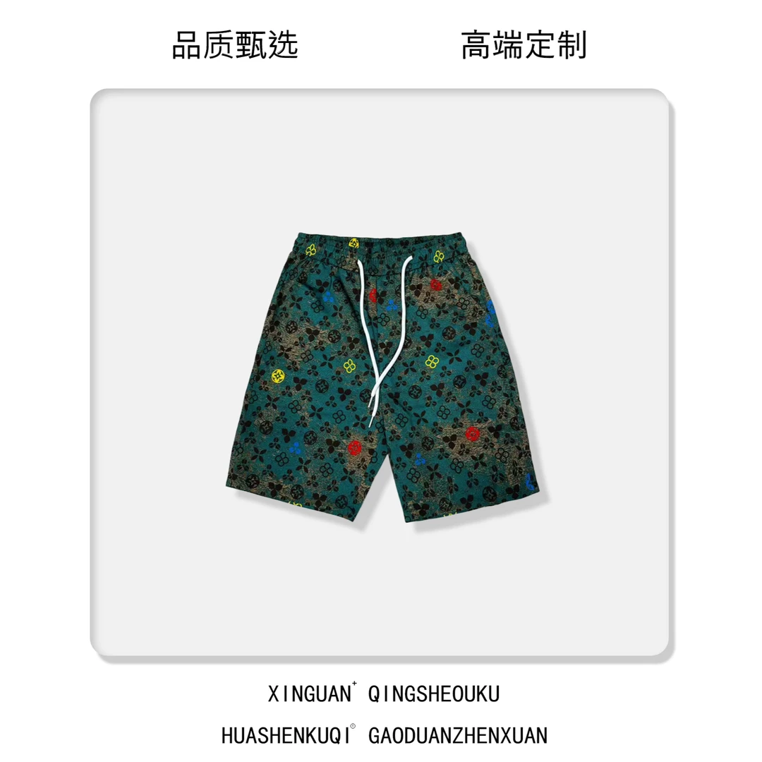 2615-梦-绿野仙踪满花短裤男士速干卡码拍大