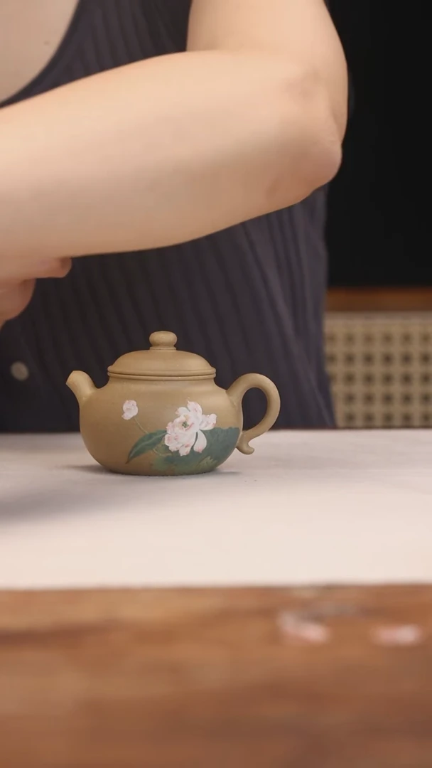 茶壶紫砂段泥荷花仿古