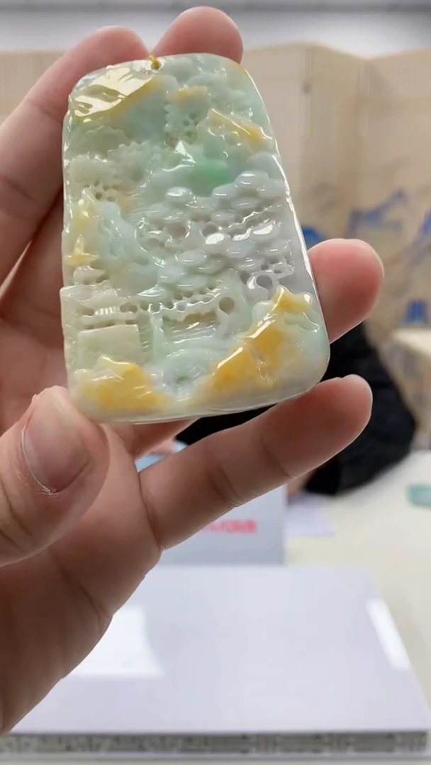 【闪购商品】定制翡翠未镶嵌5153bb-毛货挂件69