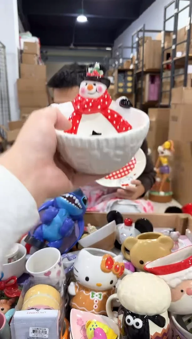 瓷片原盒雪人碗