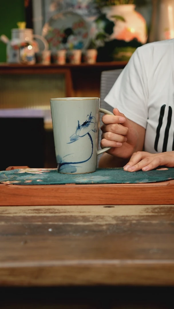 杯景德镇纯手工釉下彩精品茶具水杯