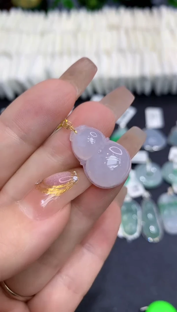 翡翠18K金镶嵌吊坠(不含链)11111