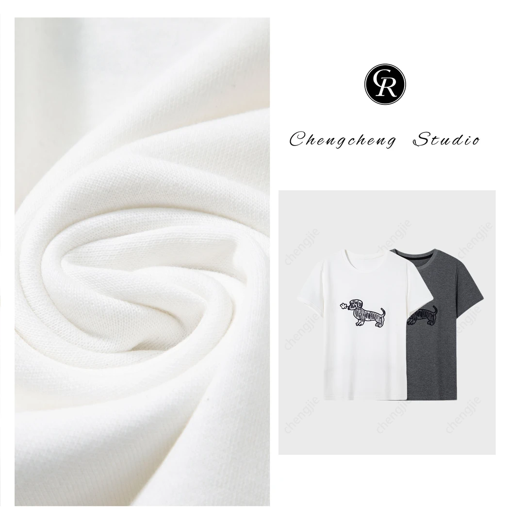 RAIN.CUN【邂逅】韩系小狗刺绣正肩短袖女夏季设计感圆领T恤女11754