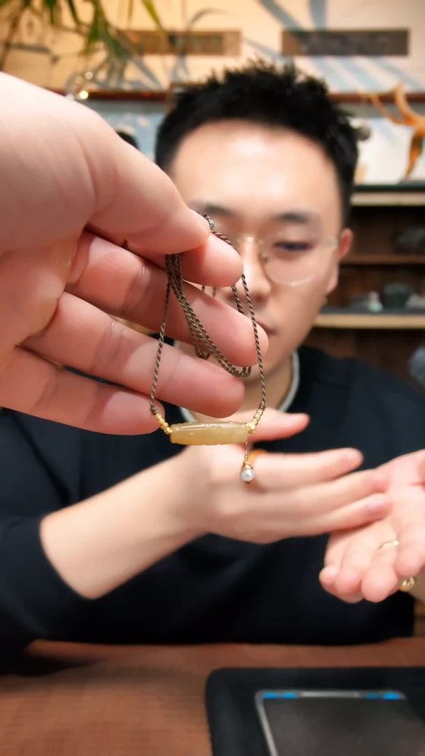 颈饰未镶嵌和田玉糖料单珠颈链HX