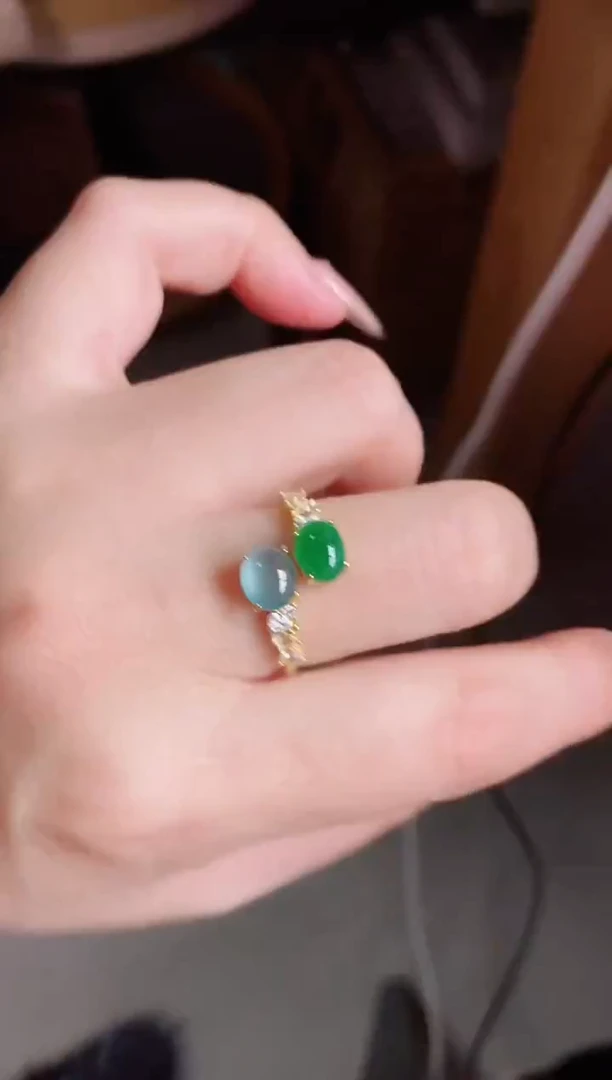 银S925镶嵌戒指翡翠1212