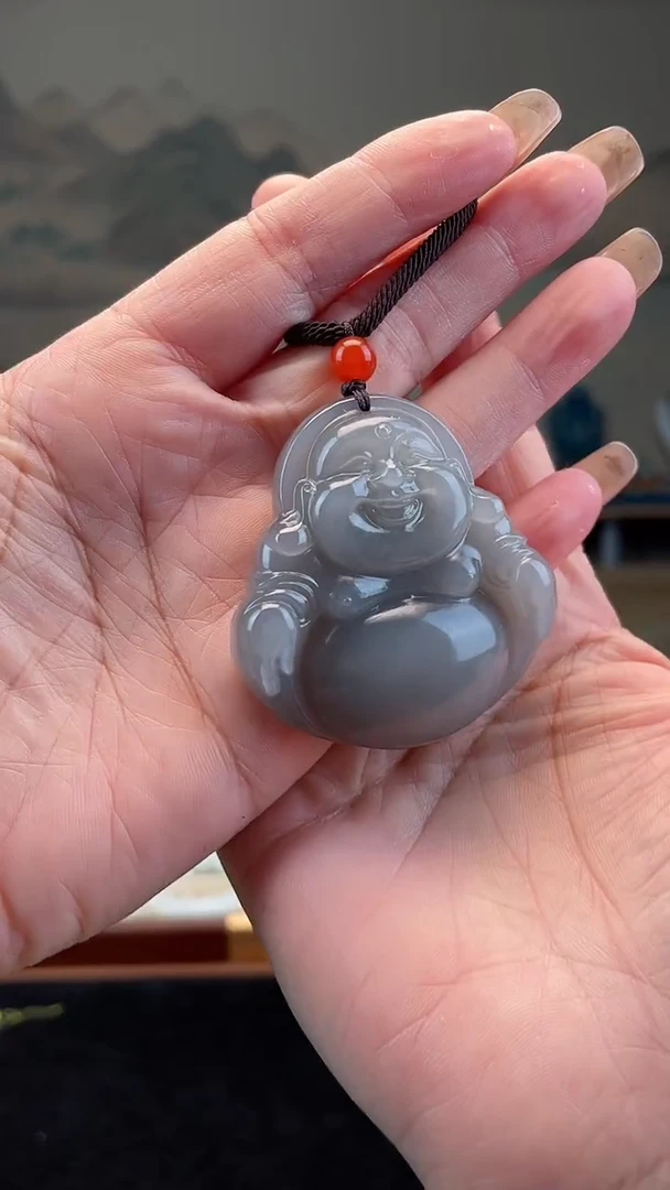 颈饰未镶嵌和田玉烟紫佛公