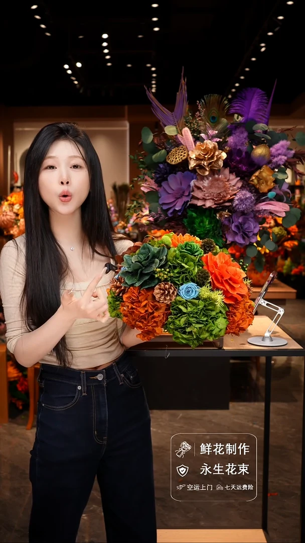 手工艺品琉璃手工花器花束空运包邮送货上门-以图片为准