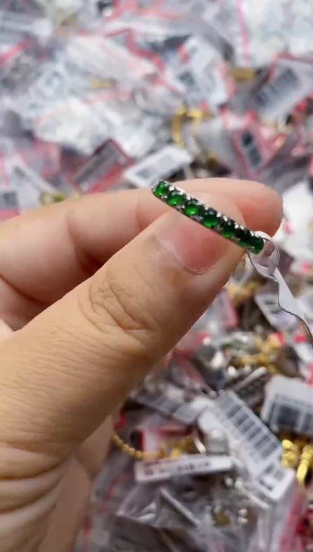 翡翠戒指银S925镶嵌1111---5