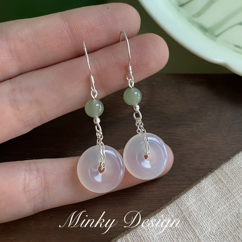 铜合金耳饰 「姑苏城外」新中式平安扣耳钉蚊香盘耳夹无耳洞耳环女