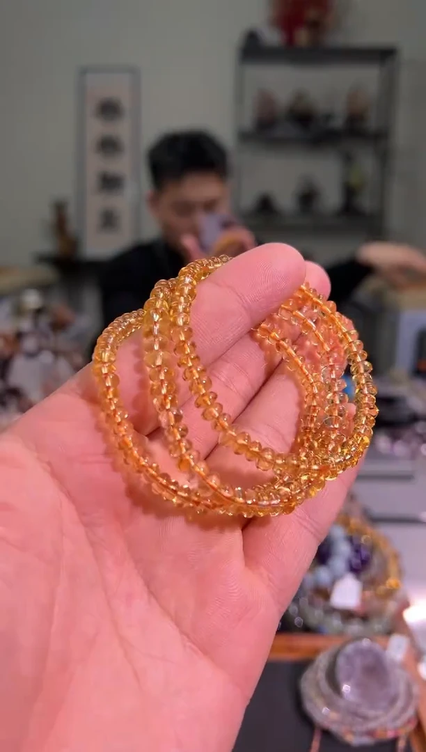 【闪购商品】黄晶手串未镶嵌黄水晶算盘珠手串（多样性发其一）