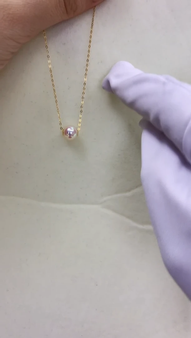 18K金镶嵌海水珍珠DA 路路通7.5-8  GD008