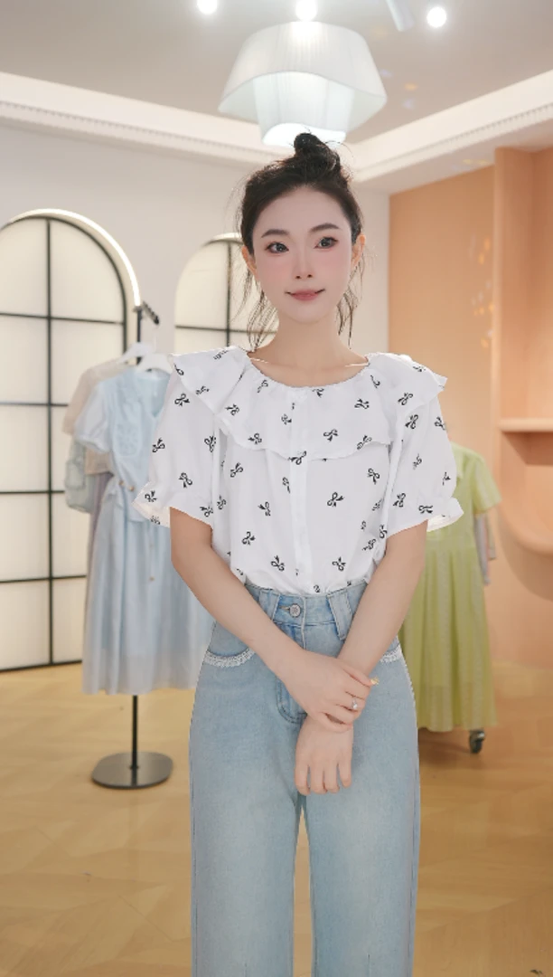 Z8312夏上衣女士高端时尚洋气百搭宽松小衫女