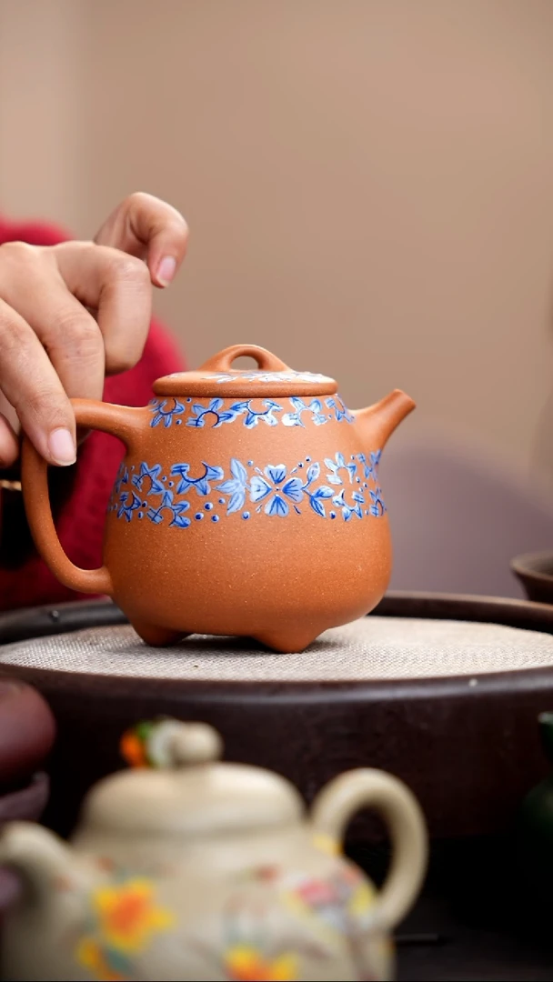 【闪购商品】紫砂茶壶高石瓢珐琅彩