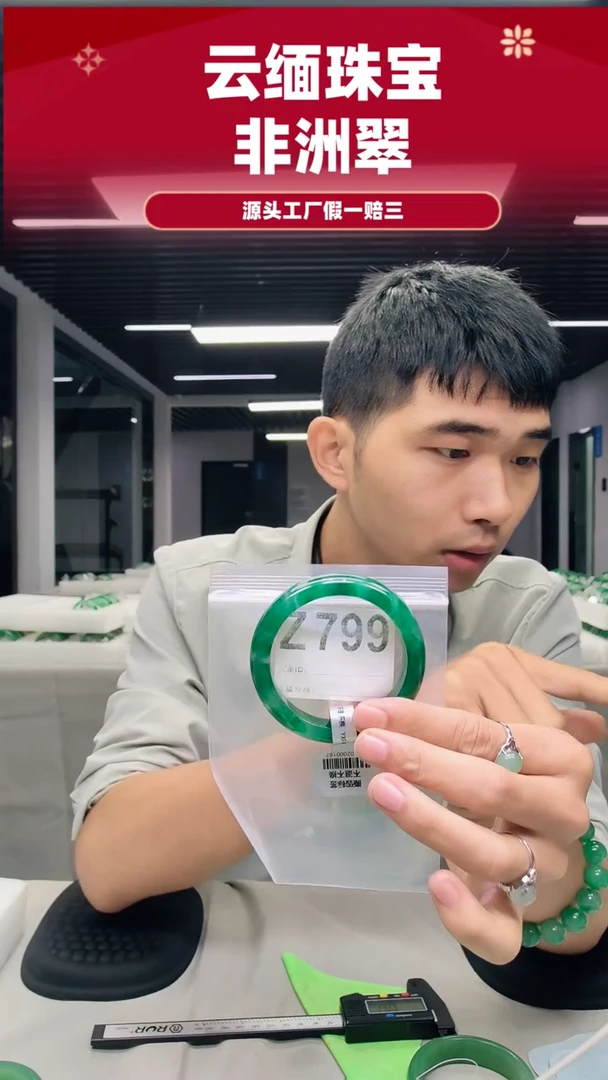 未镶嵌手镯石英质玉（非洲翠）55圈口Z799