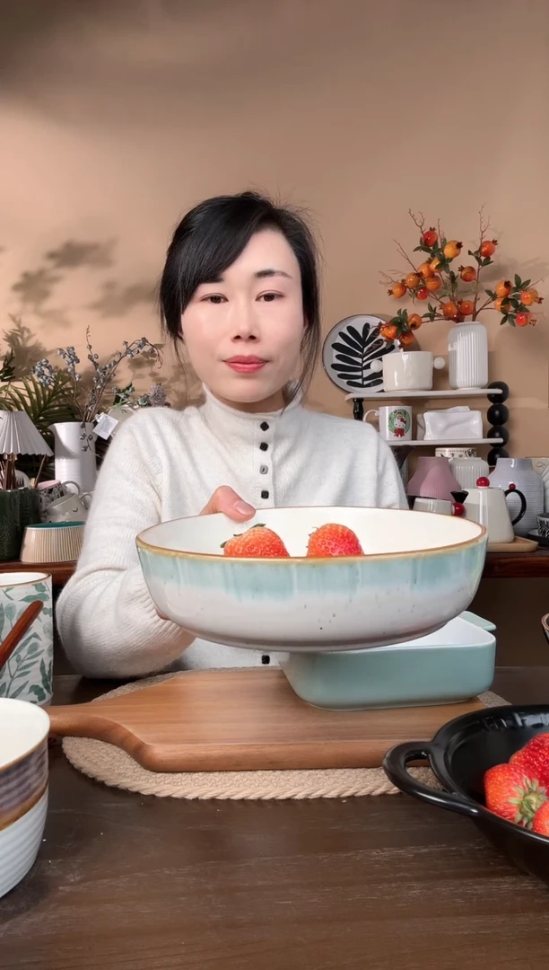 【闪购商品】瓷片8英寸笔刷麻点深盘微瑕