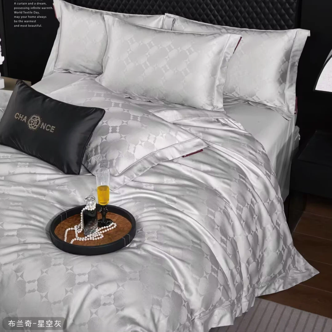 【布兰奇】全棉长绒棉色织提花四件套简约轻奢细腻丝滑柔软100%棉