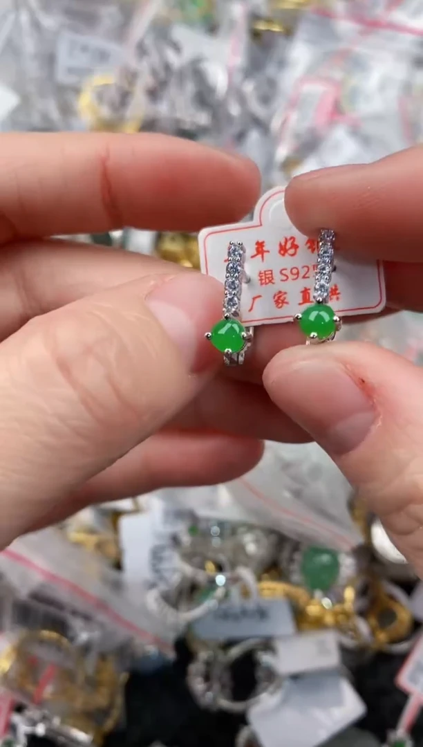 银S925镶嵌戒指翡翠777                6