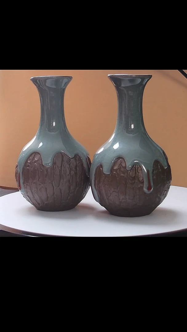 摆件油滴小花瓶摆件 1对