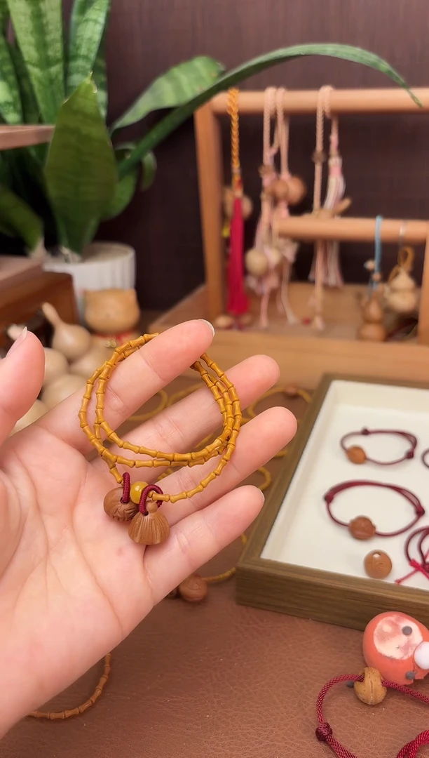 手串桃核三圈好运莲莲主竹节