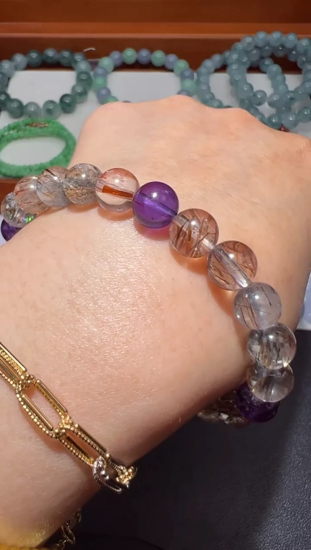 【闪购商品】水晶手串未镶嵌8mm+超七手串单圈