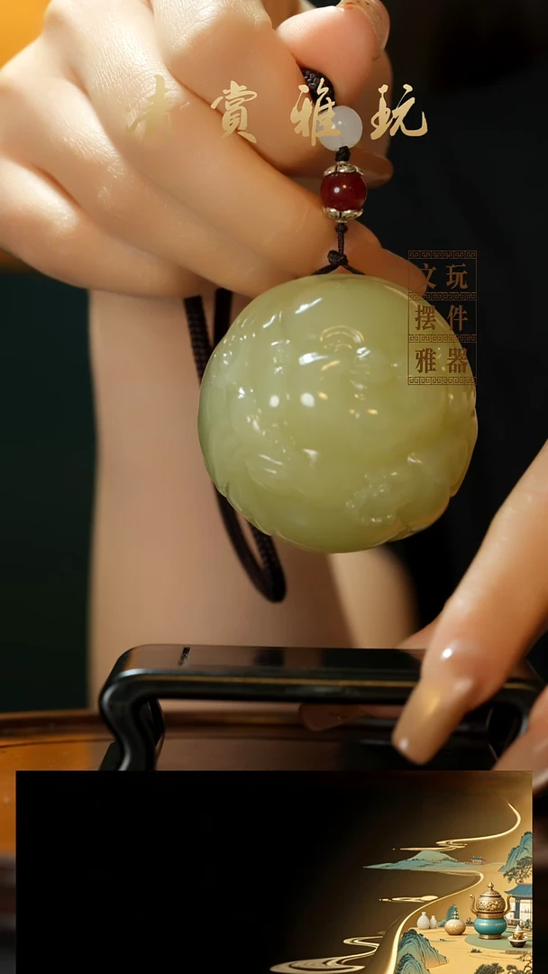 玉《笑脸弥勒》手把件摆件