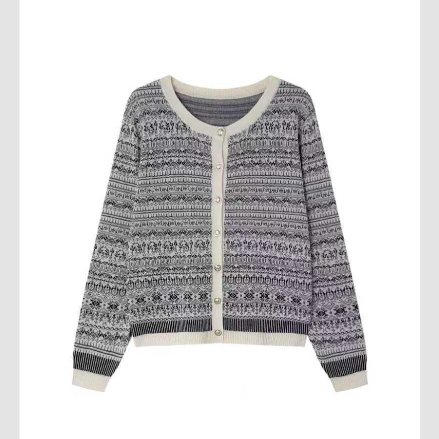 针织格纹毛针织衫粗花呢女女装小个子春夏针织衫