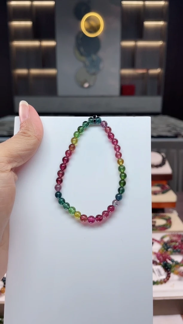 未镶嵌老矿碧玺单圈手串5mm+碧玺（多样性发一条）Q