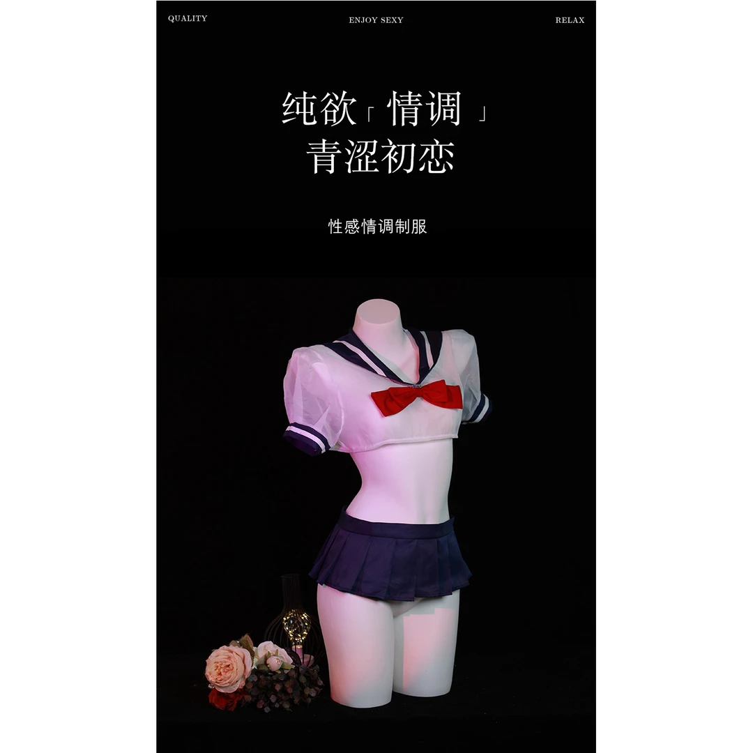 显瘦夏季装jk制服套装纯欲辣妹红色水手服短裙性感初恋服装女装