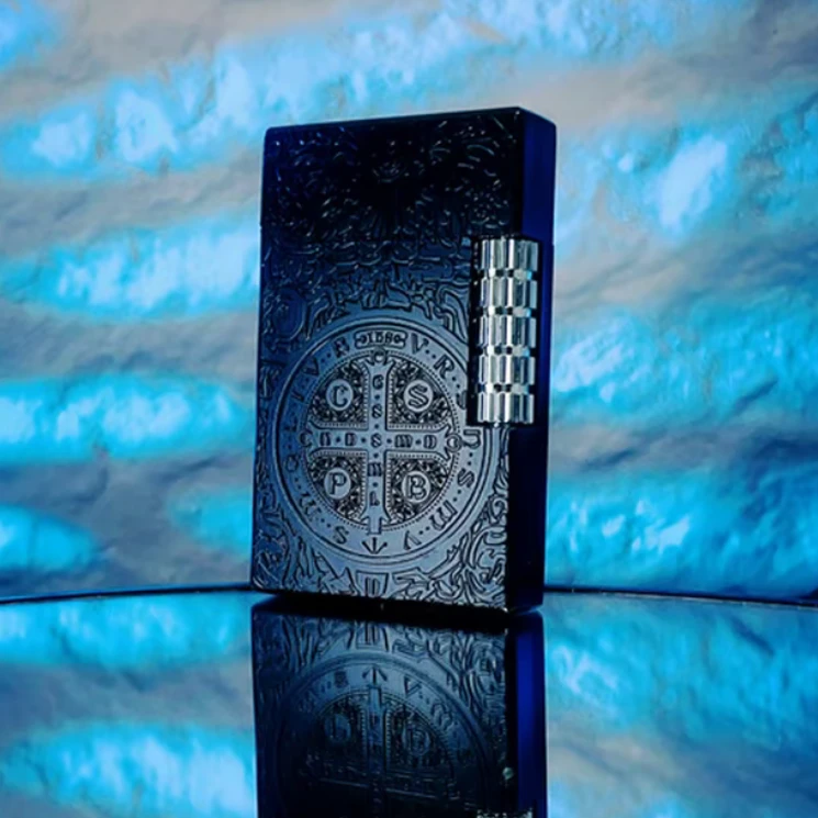 康斯坦丁镀银坑设计打火机磨砂质感送男士高档礼物