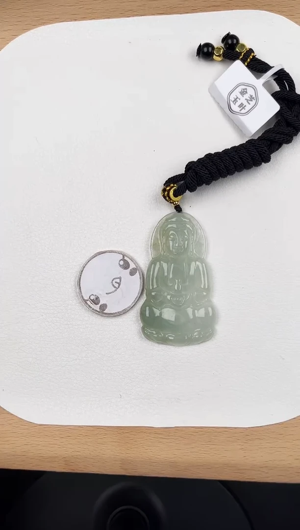 颈饰未镶嵌翡翠Y5A075冰中小观音-17