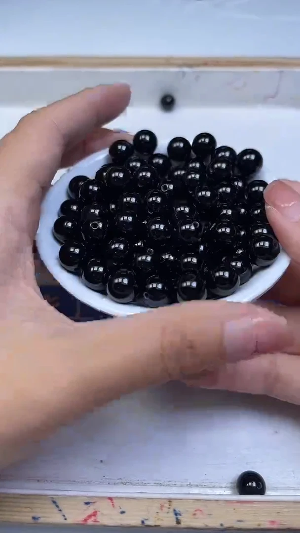未镶嵌散珠玛瑙/玉髓B352 黑玛瑙10mm10颗11.8元