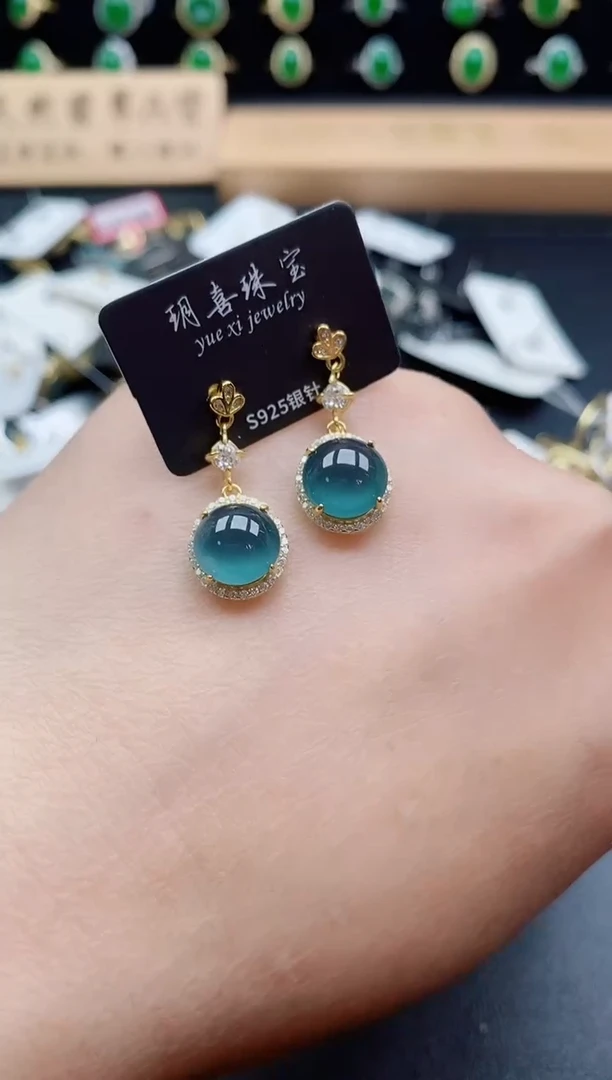 银S925镶嵌戒指翡翠1