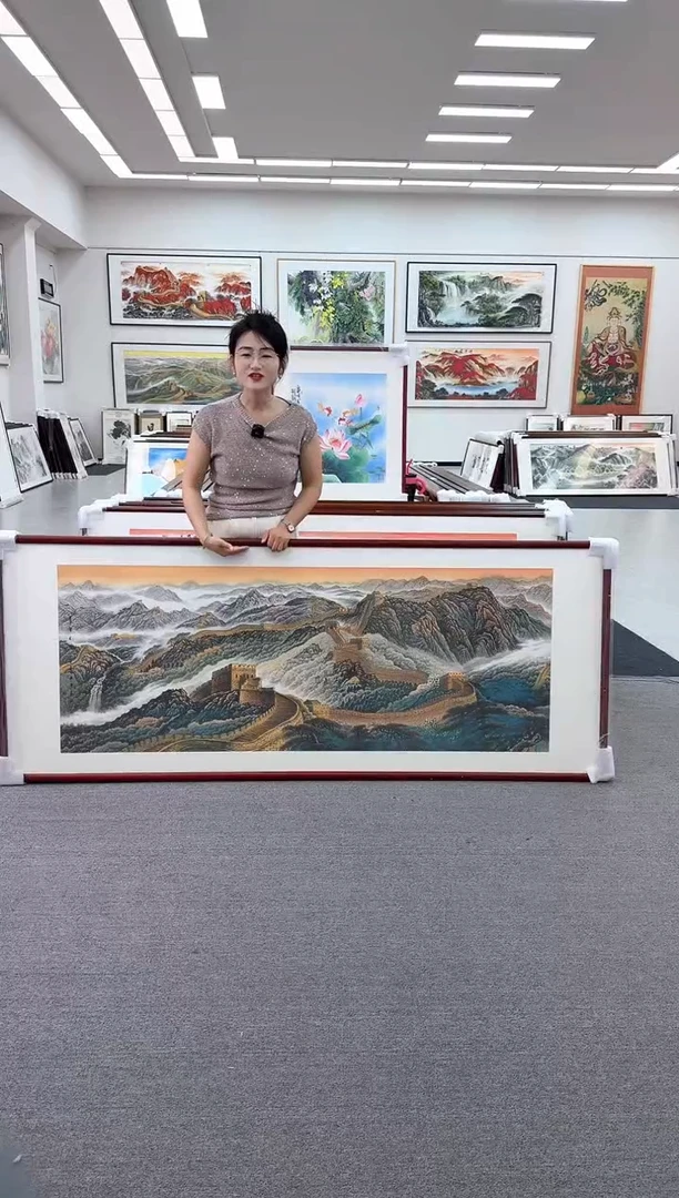 国画手绘219*88万里长城