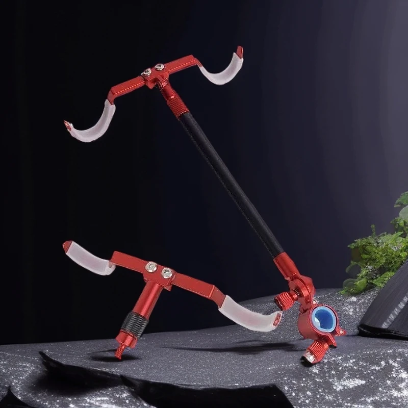 全金属支架双后挂双支架头铝镁合金材质双竿支架后挂可折叠