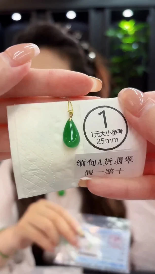 颈饰18K金镶嵌翡翠 缅料A货/支持复检/一件