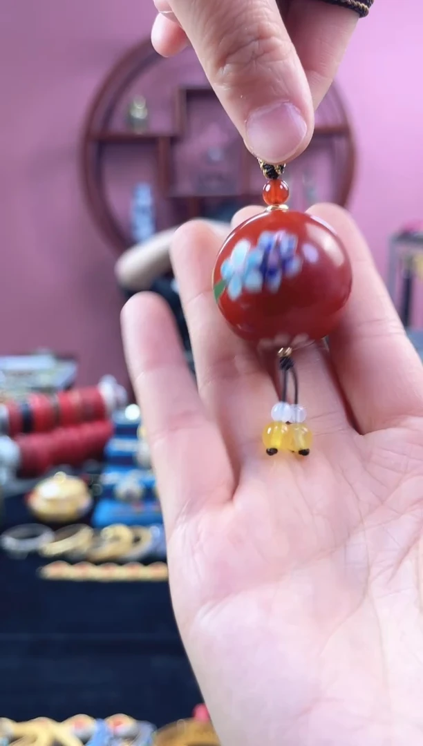 非遗景泰蓝大漆 珠子吊坠