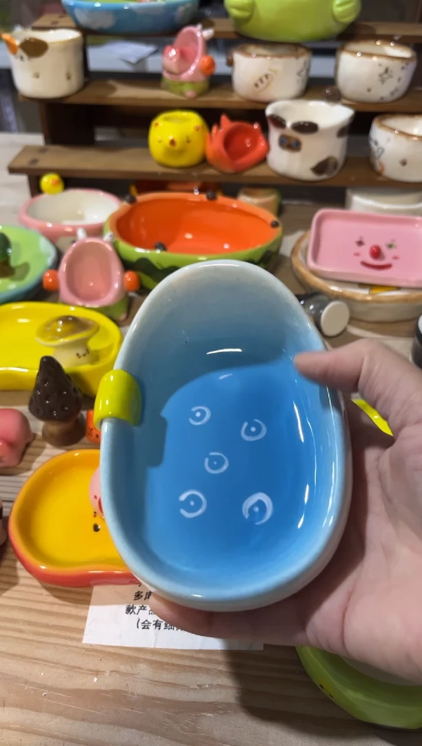 98手绘釉下彩微瑕陶瓷